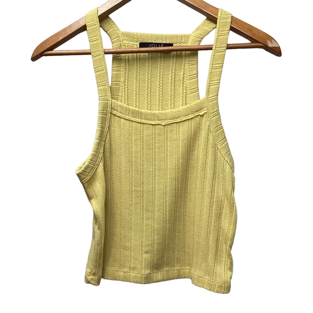 Jolie ribbed square neck sweater tank. Gold/ bright yellow. Size Large